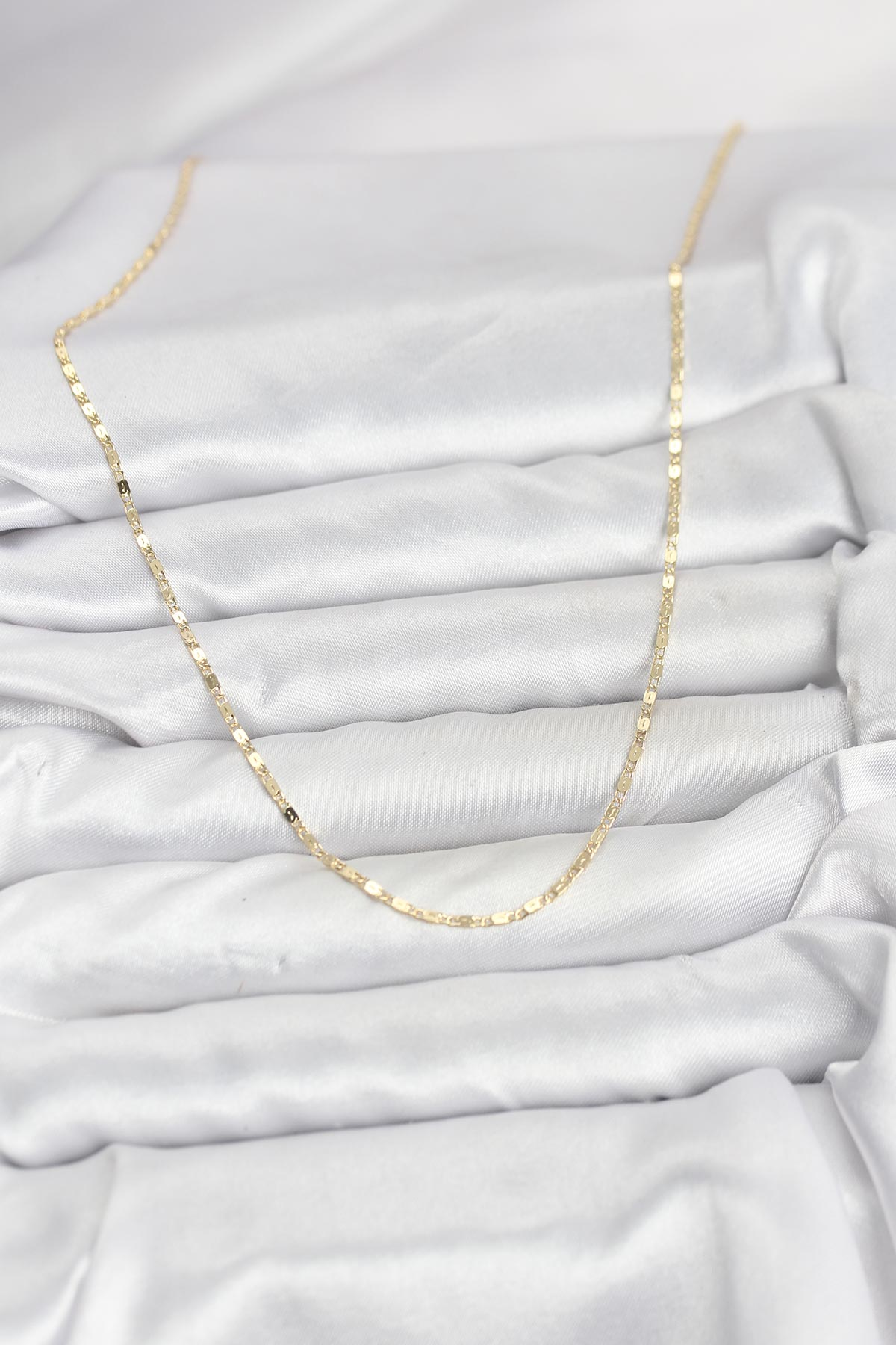 CM 14K Gold Renk Ezme Zincir Model 60 cm Kadın Kolye 5886 2 CM 14K Gold Renk Ezme Zincir Model 60 cm Kadın Kolye 5886 - Görsel 2
