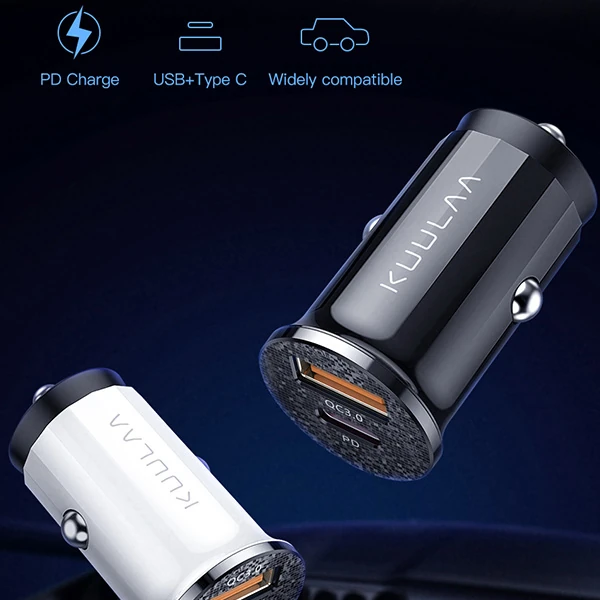 KUULAA 42W USB + Type-C Çift Çıkışlı Mini Hızlı Araç Şarj Cihazı-(5775) 3 KUULAA 42W USB + Type-C Çift Çıkışlı Mini Hızlı Araç Şarj Cihazı-(5775) - Görsel 3