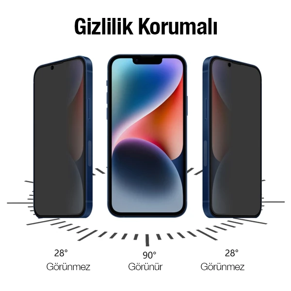 ALLY İPhone 14 Plus 6.7 3D Full Privacy Gizlilik Cam Ekran Koruyucu Anti-Spy 2 ALLY İPhone 14 Plus 6.7 3D Full Privacy Gizlilik Cam Ekran Koruyucu Anti-Spy - Görsel 2