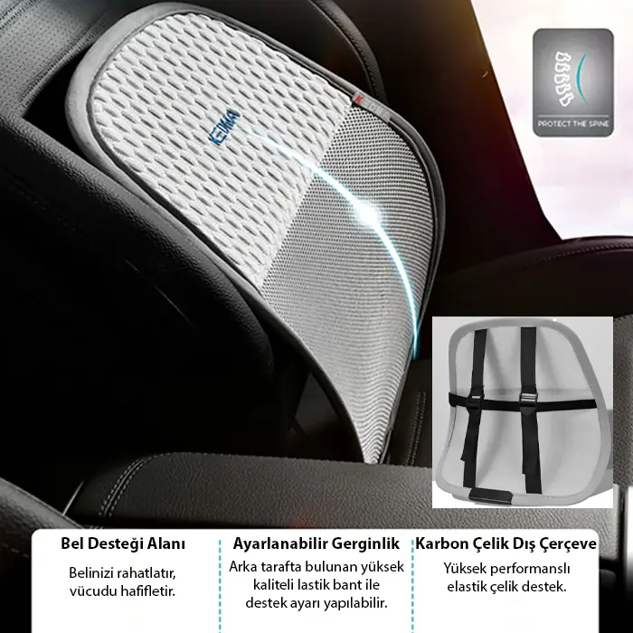 ALLY AirMesh Pro Ergonomik Bel Destek Minderi – Araba ve Ofis İçin Sırt Destek Yastığı-(5775) 3 ALLY AirMesh Pro Ergonomik Bel Destek Minderi – Araba ve Ofis İçin Sırt Destek Yastığı-(5775) - Görsel 3