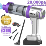 Ezere Powerstorm Kablosuz El Süpürgesi 20000Pa Çekim Gücü, 3 Kademeli, HEPA Filtre, 21V 2.0Ah Batarya-(5775)