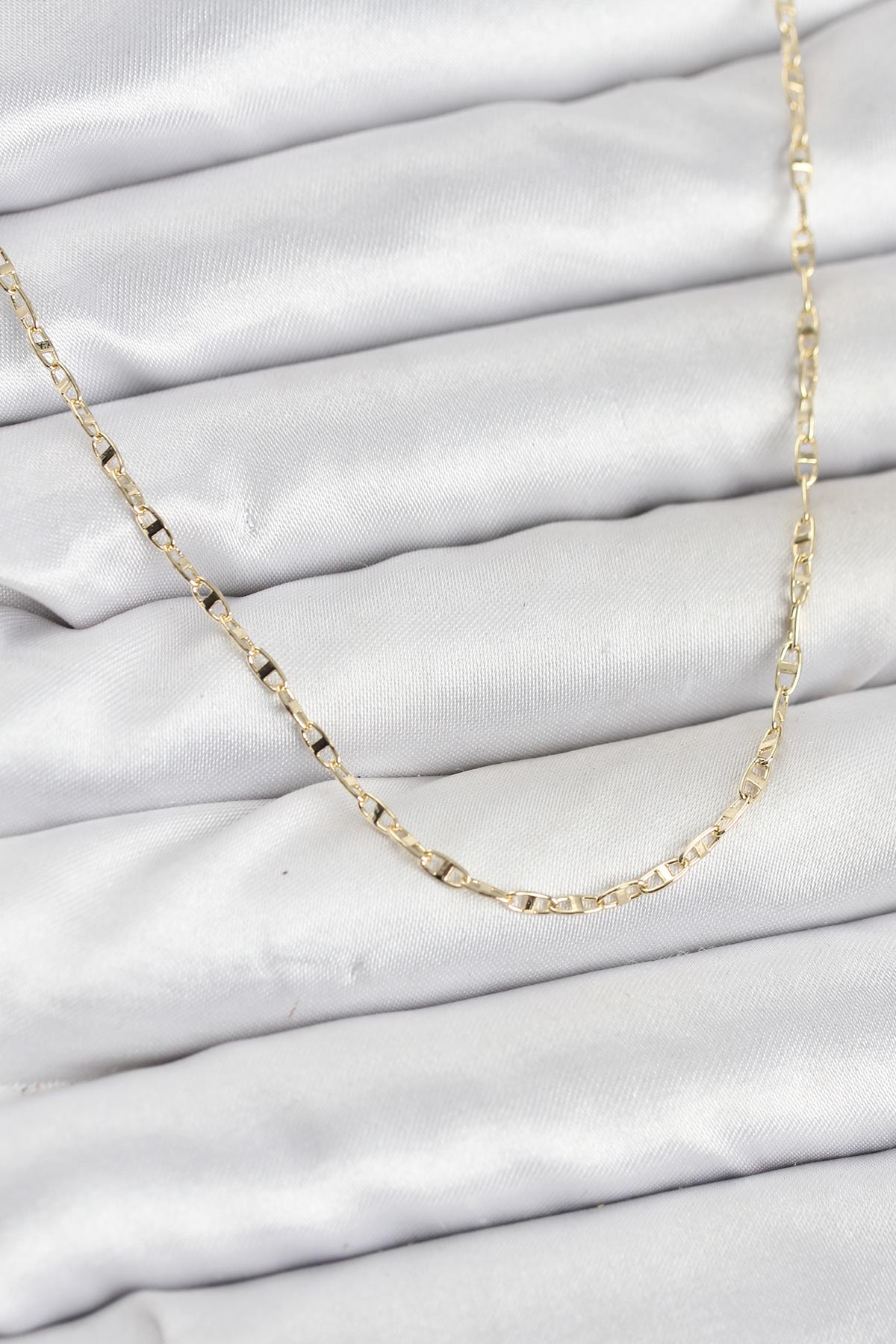 CM 14K Gold Renk Pirinç Gemi Zinciri Model Kadın Kolye 5886 1 CM 14K Gold Renk Pirinç Gemi Zinciri Model Kadın Kolye 5886
