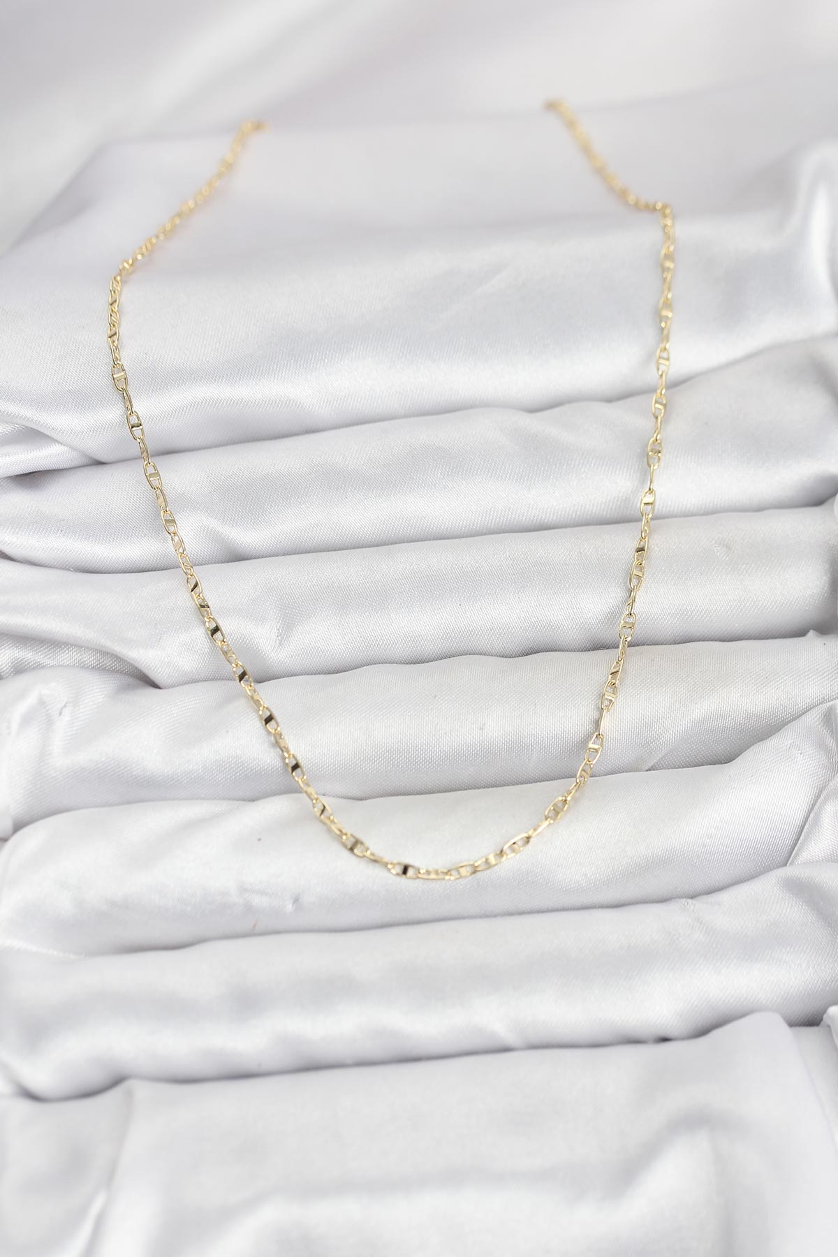 CM 14K Gold Renk Pirinç Gemi Zinciri Model Kadın Kolye 5886 2 CM 14K Gold Renk Pirinç Gemi Zinciri Model Kadın Kolye 5886 - Görsel 2