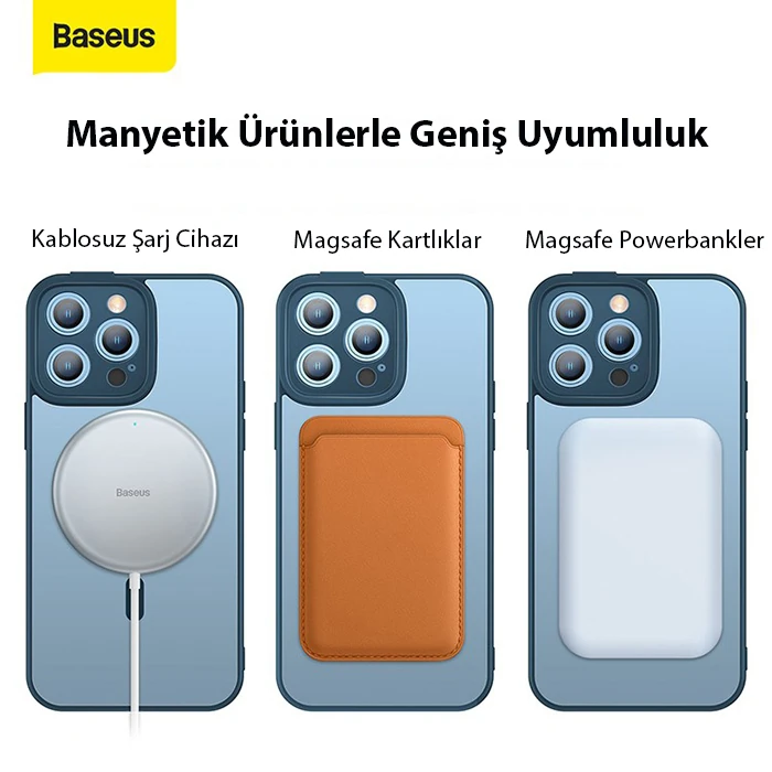 Baseus Frame Series iPhone 14 Pro Max 6.7 Kamera Koruyuculu Magsafe Kılıf + Tempered Ekran Koruyucu-(5775) 3 Baseus Frame Series iPhone 14 Pro Max 6.7 Kamera Koruyuculu Magsafe Kılıf + Tempered Ekran Koruyucu-(5775) - Görsel 3