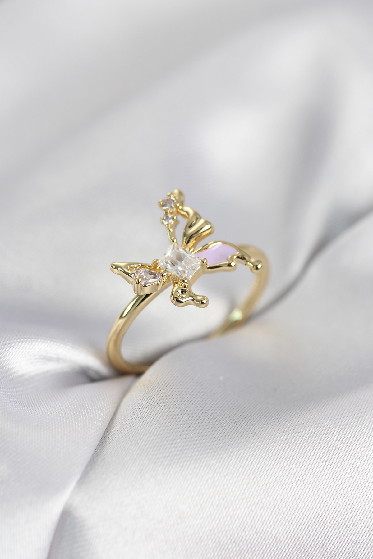 Gold Renk Kelebek Model Zirkon Taşlı Kadın Yüzük 5886 1 Gold Renk Kelebek Model Zirkon Taşlı Kadın Yüzük 5886