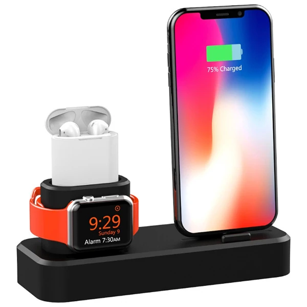 Ally 3in1 Charging Base İPhone+ İwatch+ İPods Silikon Şarj Standı 1 Ally 3in1 Charging Base İPhone+ İwatch+ İPods Silikon Şarj Standı