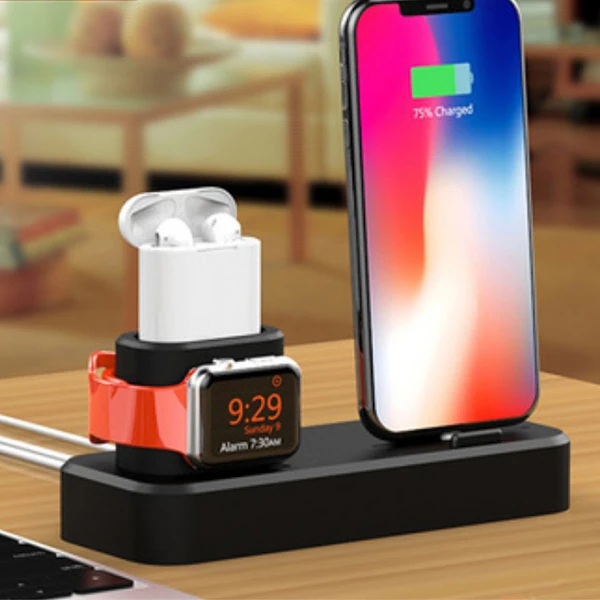 Ally 3in1 Charging Base İPhone+ İwatch+ İPods Silikon Şarj Standı 3 Ally 3in1 Charging Base İPhone+ İwatch+ İPods Silikon Şarj Standı - Görsel 3