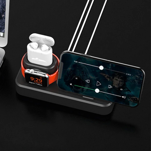 Ally 3in1 Charging Base İPhone+ İwatch+ İPods Silikon Şarj Standı 4 Ally 3in1 Charging Base İPhone+ İwatch+ İPods Silikon Şarj Standı - Görsel 4