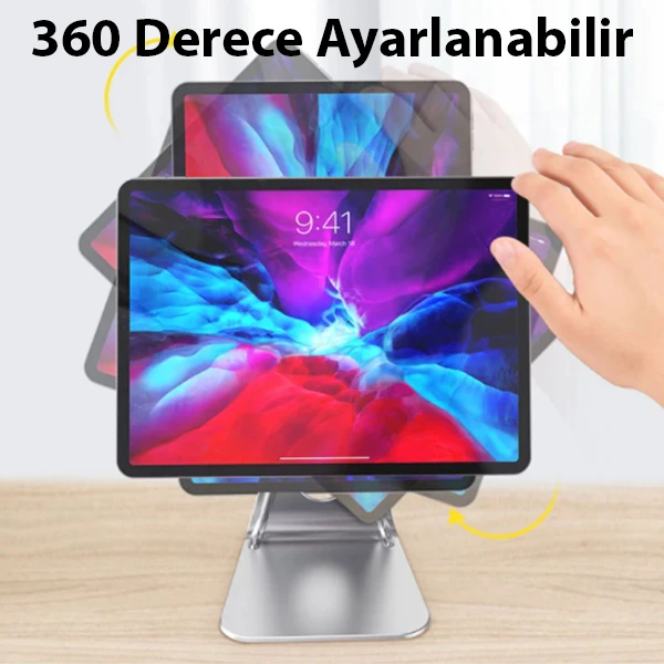 ALLY Metal Masa Üstü Standlı Mıknatıslı Tablet Telefon Tutucu 3 ALLY Metal Masa Üstü Standlı Mıknatıslı Tablet Telefon Tutucu - Görsel 3