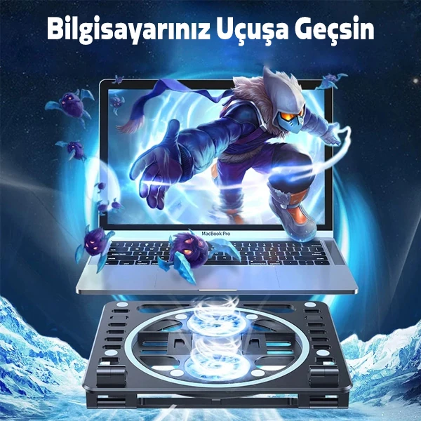 ALLY Ayarlanabilir Taban Çift Fanlı Tablet ve Laptop Soğutucu Stand 4 ALLY Ayarlanabilir Taban Çift Fanlı Tablet ve Laptop Soğutucu Stand - Görsel 4