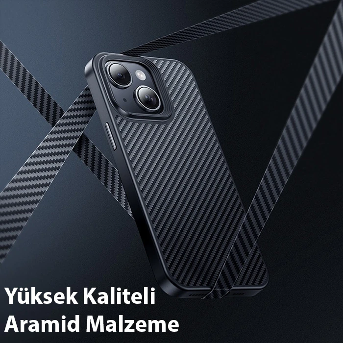 Hoco iPhone 15 Plus AS7 Kevlar Kılıf Manyetik Magsafeli Telefon Kılıfı 2 Hoco iPhone 15 Plus AS7 Kevlar Kılıf Manyetik Magsafeli Telefon Kılıfı - Görsel 2
