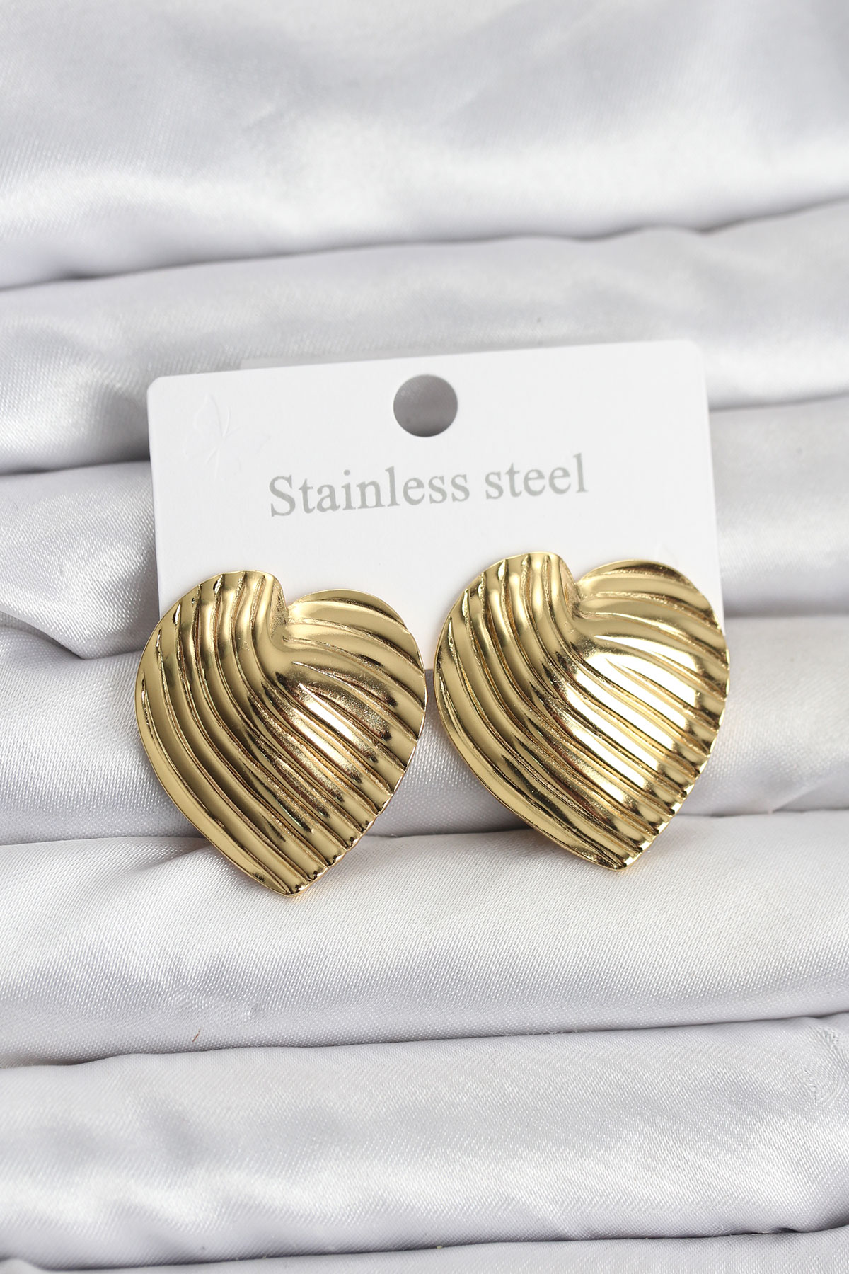 316L Çelik Gold Renk Kalp Model Kadın Küpe 5886 1 316L Çelik Gold Renk Kalp Model Kadın Küpe 5886