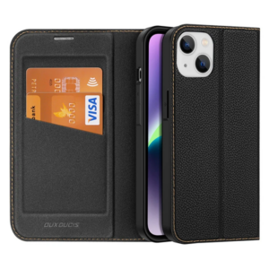 Haydiburaya 11 Dux Ducis iPhone 14 Plus 6.7 Kılıf Skin X PU Deri Manyetik Kapaklı Kılıf Magnetic Folio Case-(5775)