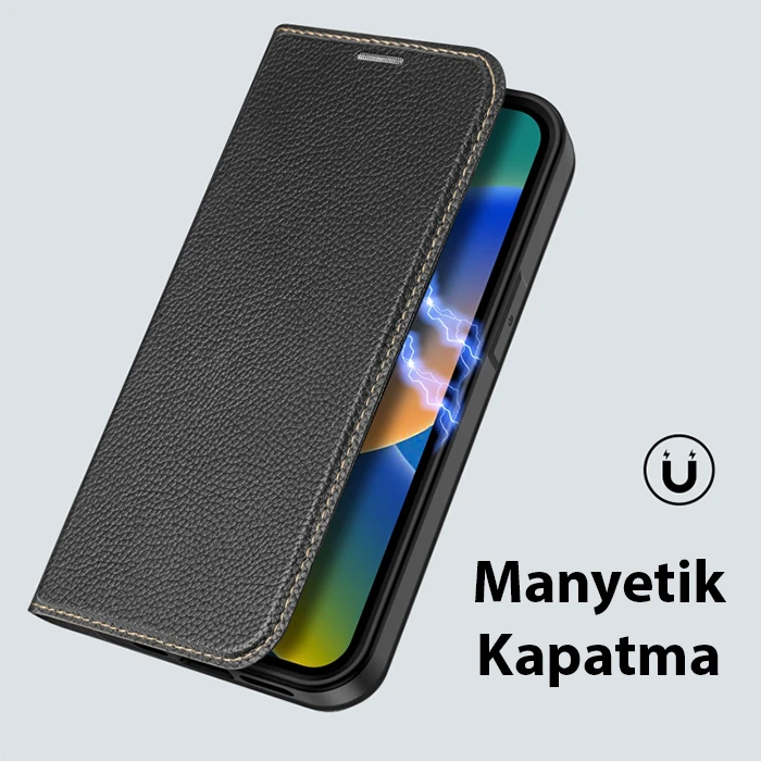 Dux Ducis iPhone 14 Plus 6.7 Kılıf Skin X PU Deri Manyetik Kapaklı Kılıf Magnetic Folio Case-(5775) 4 Dux Ducis iPhone 14 Plus 6.7 Kılıf Skin X PU Deri Manyetik Kapaklı Kılıf Magnetic Folio Case-(5775) - Görsel 4