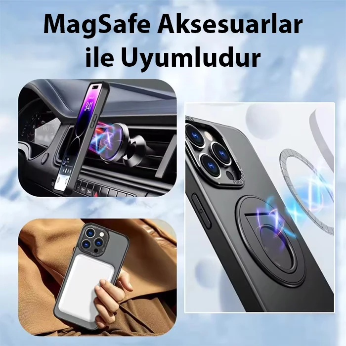ALLY iPhone 15 Pro İçin Magsafe Uyumlu Yüzük Standlı Manyetik Silikon Kılıf 2 ALLY iPhone 15 Pro İçin Magsafe Uyumlu Yüzük Standlı Manyetik Silikon Kılıf - Görsel 2