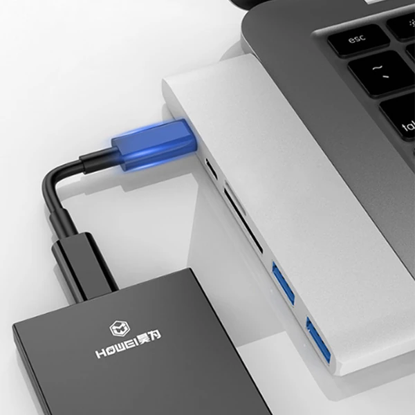 Ally 6 İn1 Usb-C Hub Daul USB 3.0 Type-C Şarj Kart Reader Çoğaltıcı Hub 2 Ally 6 İn1 Usb-C Hub Daul USB 3.0 Type-C Şarj Kart Reader Çoğaltıcı Hub - Görsel 2