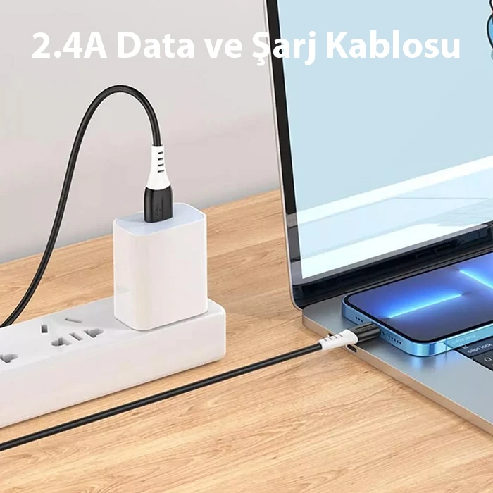 HOCO X82 iPhone Lightning to USB 2.4A Silikon Data ve Şarj Kablosu 4 HOCO X82 iPhone Lightning to USB 2.4A Silikon Data ve Şarj Kablosu - Görsel 4