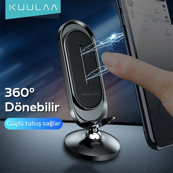 KUULAA Universal Mıknatıslı Standlı Cep Telefon Araç Tutucu Aluminum 2 KUULAA Universal Mıknatıslı Standlı Cep Telefon Araç Tutucu Aluminum - Görsel 2