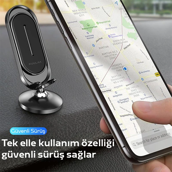 KUULAA Universal Mıknatıslı Standlı Cep Telefon Araç Tutucu Aluminum 3 KUULAA Universal Mıknatıslı Standlı Cep Telefon Araç Tutucu Aluminum - Görsel 3
