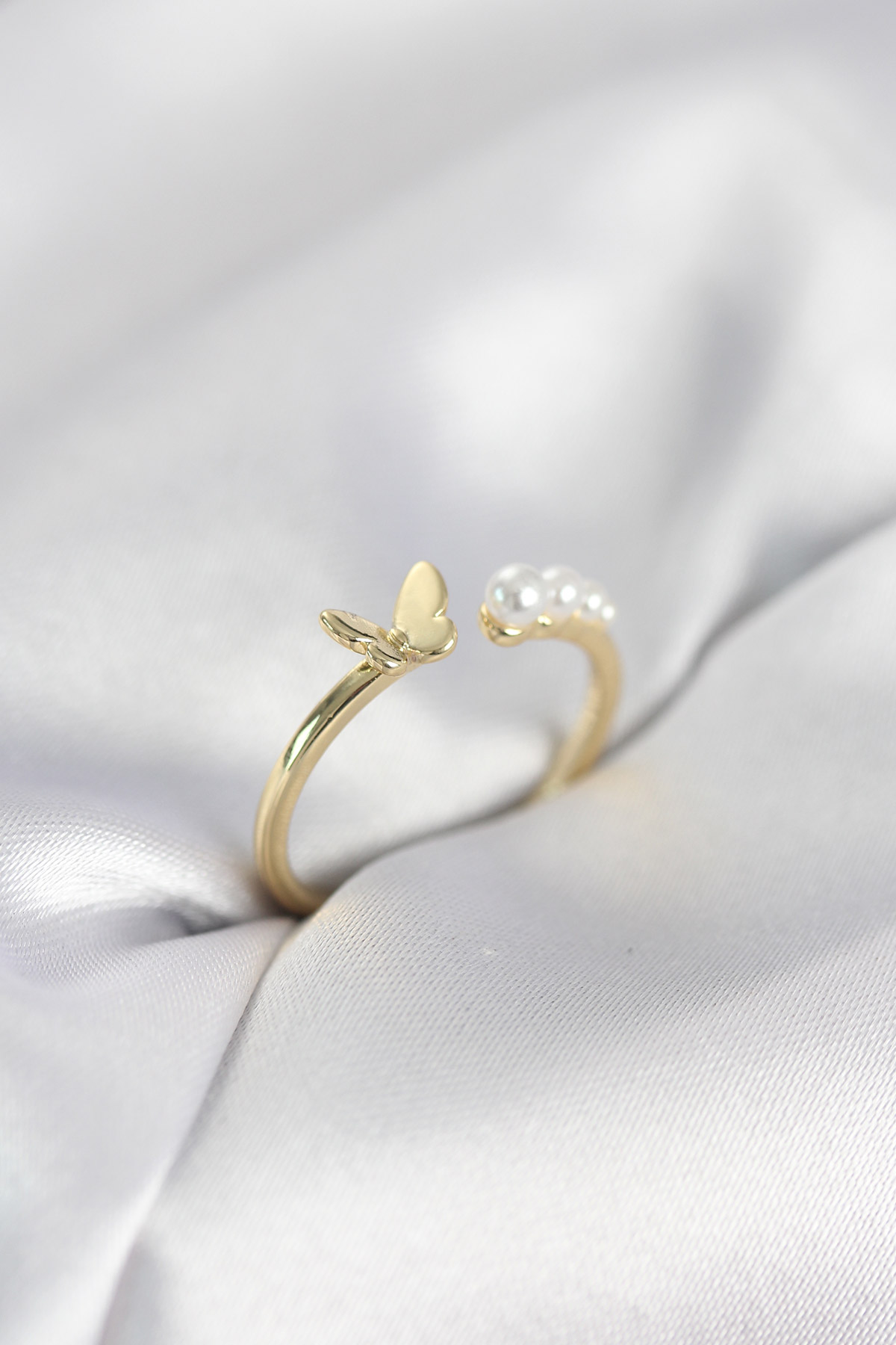 İncili Kelebek Model Gold Renk Pirinç Kadın Yüzük 5886 1 İncili Kelebek Model Gold Renk Pirinç Kadın Yüzük 5886