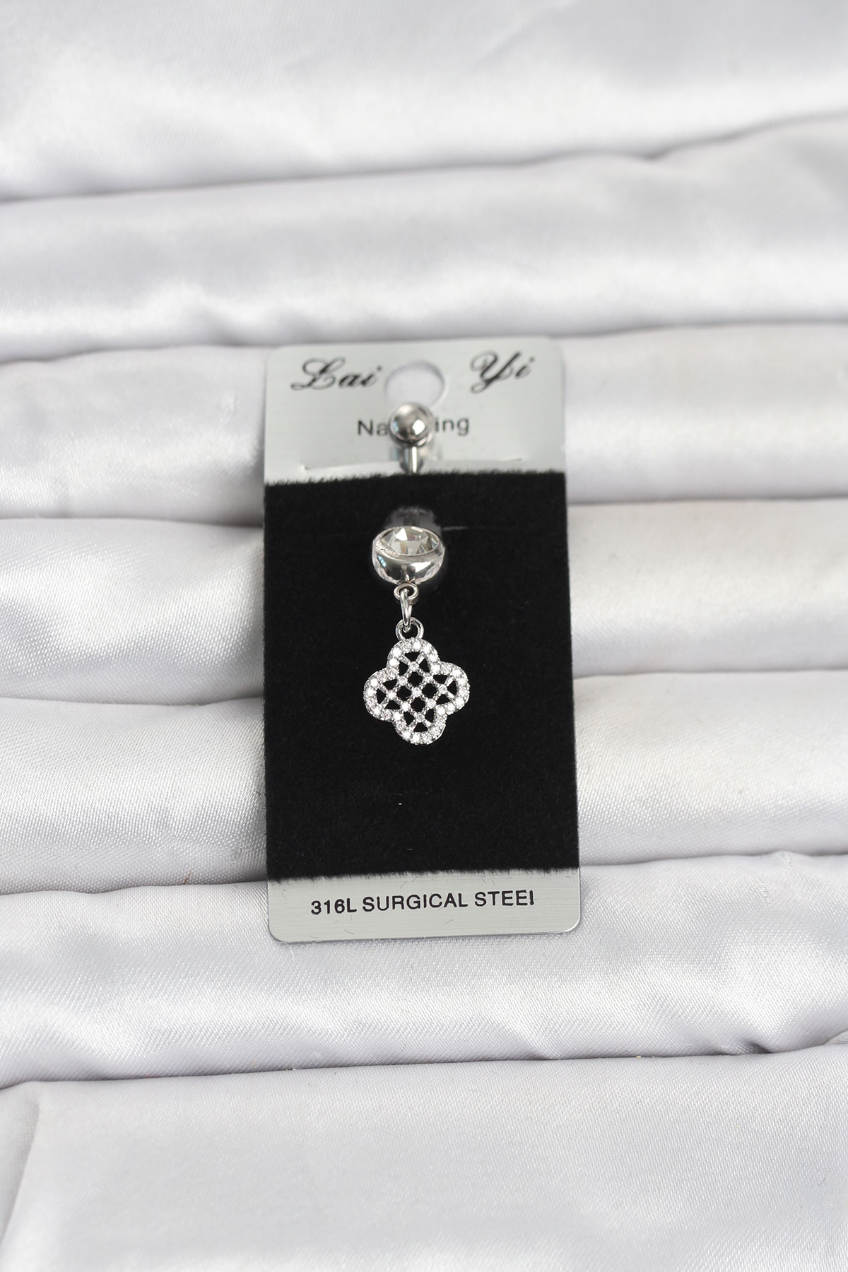 316L Cerrahi Çelik Zirkon Taşlı Sallantılı Yonca Model Göbek Piercing 5886 1 316L Cerrahi Çelik Zirkon Taşlı Sallantılı Yonca Model Göbek Piercing 5886