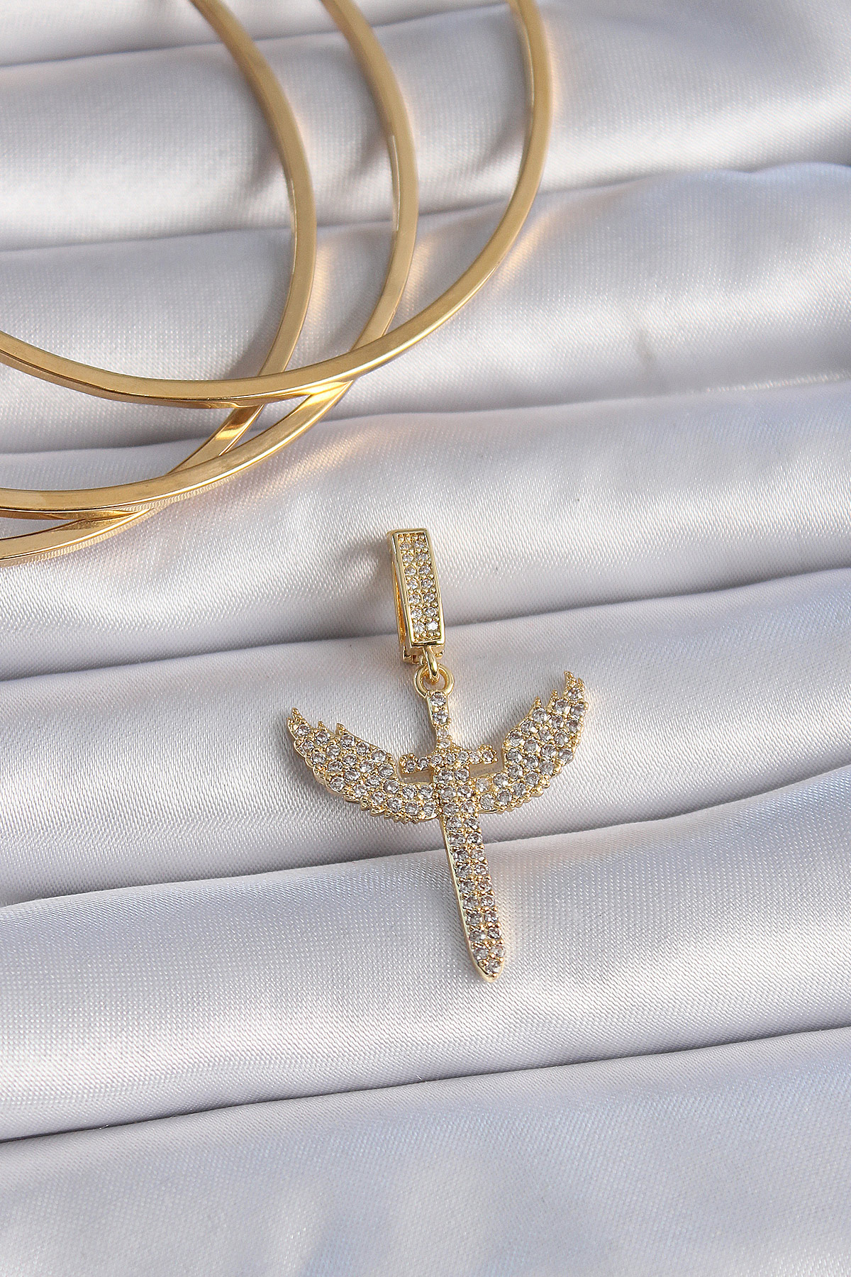 Pirinç Gold Renk Zirkon Taşlı Mikail Model Ajda Charm 5886 1 Pirinç Gold Renk Zirkon Taşlı Mikail Model Ajda Charm 5886