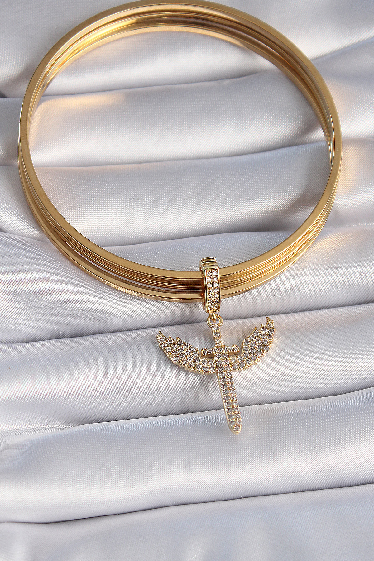 Pirinç Gold Renk Zirkon Taşlı Mikail Model Ajda Charm 5886 2 Pirinç Gold Renk Zirkon Taşlı Mikail Model Ajda Charm 5886 - Görsel 2