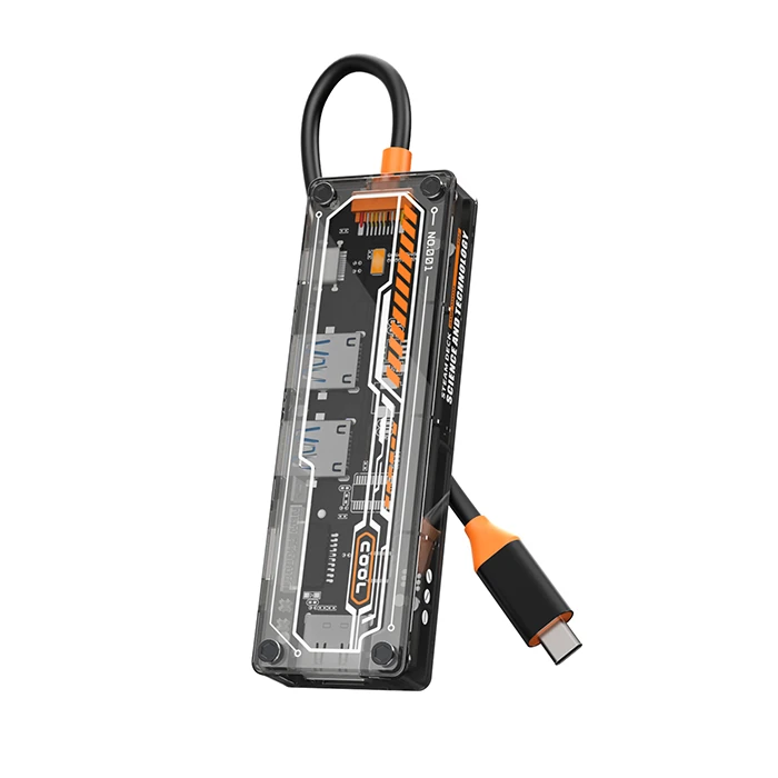 ALLY 6in1 Type-c To USB3.0 + USB2.0 + Type-c PD 100W + SD + TF + HDMI Çoğaltıcı Transparan Hub 1 ALLY 6in1 Type-c To USB3.0 + USB2.0 + Type-c PD 100W + SD + TF + HDMI Çoğaltıcı Transparan Hub