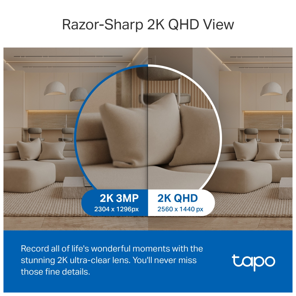 TP-LINK Tapo TC72 (C220), 2K QHD 4,0Mpix, İç Mekan WiFi, 9Mt. Gece Görüşü, 360 Dönüş, İki Yönlü Ses Güvenlik Yapay Zeka Destekli Kamera(1923) 3 TP-LINK Tapo TC72 (C220), 2K QHD 4,0Mpix, İç Mekan WiFi, 9Mt. Gece Görüşü, 360 Dönüş, İki Yönlü Ses Güvenlik Yapay Zeka Destekli Kamera(1923) - Görsel 3