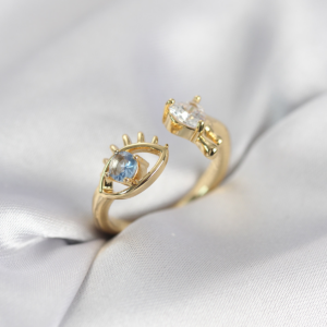Gözyaşı Model Gold Renk Zirkon Taşlı Kadın Yüzük 5886