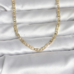 CM 14K Gold Renk Lazer Kesim Zincirli Model 60 cm Kadın Kolye 5886