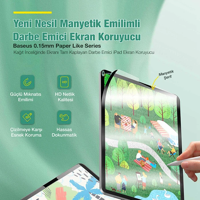 Baseus iPad Mini 8.3inç (2021) Manyetik Kenarlı Mıknatıslı Ekran Koruyucu 3 Baseus iPad Mini 8.3inç (2021) Manyetik Kenarlı Mıknatıslı Ekran Koruyucu - Görsel 3