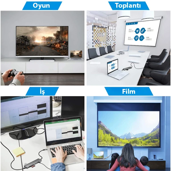 ALLY 9 İn1 Type C Hub 4k 30hz Hdmi Usb 3.0,Sd,PD Adaptör-(5775) 3 ALLY 9 İn1 Type C Hub 4k 30hz Hdmi Usb 3.0,Sd,PD Adaptör-(5775) - Görsel 3