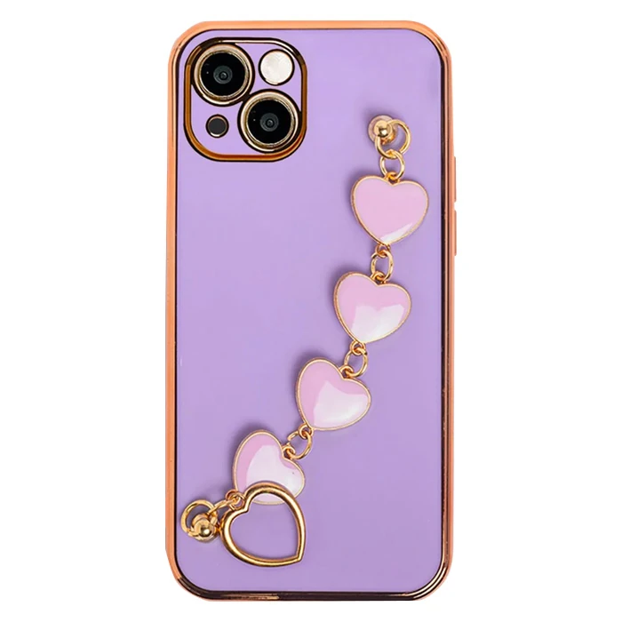 Ally iPhone 13 6.1inç Kılıf Kalp Bileklik Tutuculu Lüx Silikon Askılı Kılıf 2 Ally iPhone 13 6.1inç Kılıf Kalp Bileklik Tutuculu Lüx Silikon Askılı Kılıf - Görsel 2
