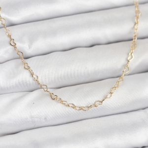 CM 14K Gold Renk Kalp Zincirli Kadın Kolye 5886