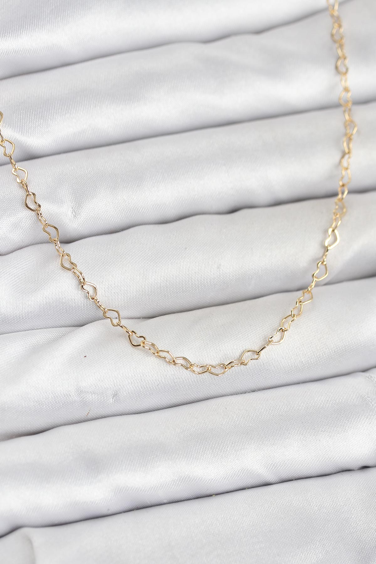 CM 14K Gold Renk Kalp Zincirli Kadın Kolye 5886 1 CM 14K Gold Renk Kalp Zincirli Kadın Kolye 5886