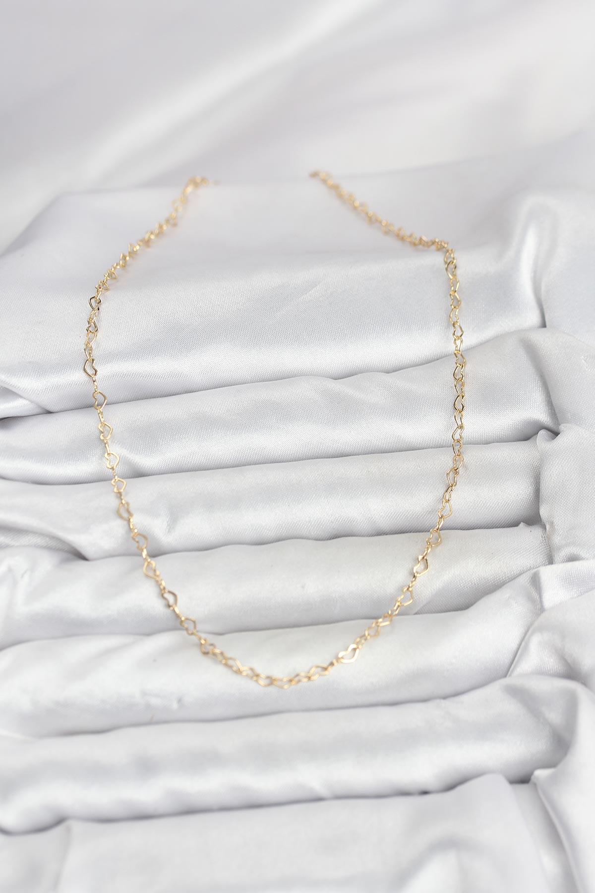 CM 14K Gold Renk Kalp Zincirli Kadın Kolye 5886 2 CM 14K Gold Renk Kalp Zincirli Kadın Kolye 5886 - Görsel 2