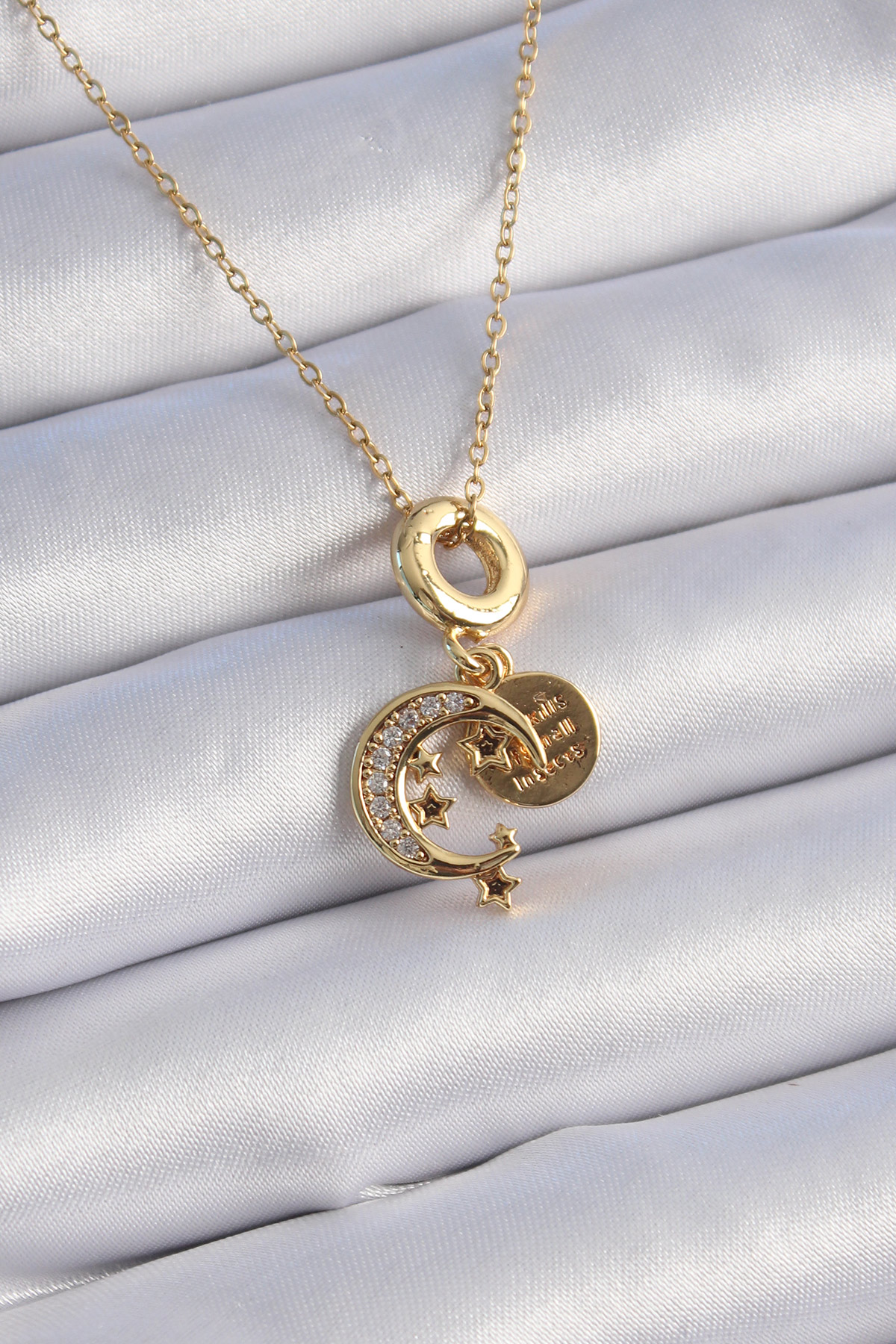 316L Çelik Gold Renk Zirkon Taşlı Ay Yıldız Model Charm Model Kadın Kolye 5886 1 316L Çelik Gold Renk Zirkon Taşlı Ay Yıldız Model Charm Model Kadın Kolye 5886