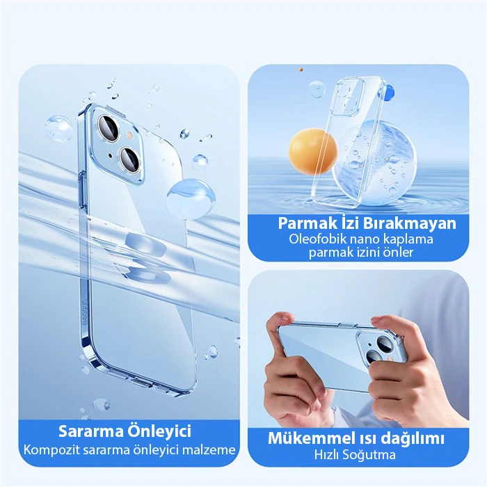 Baseus iPhone 15 Crystal Serisi Silikon Kılıf + Tempered Ekran Koruyucu Set-(5775) 3 Baseus iPhone 15 Crystal Serisi Silikon Kılıf + Tempered Ekran Koruyucu Set-(5775) - Görsel 3