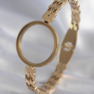 316L Çelik Gold Renk Arpa İşleme Açılabilir Fanus Model Kadın Kelepçe 5886
