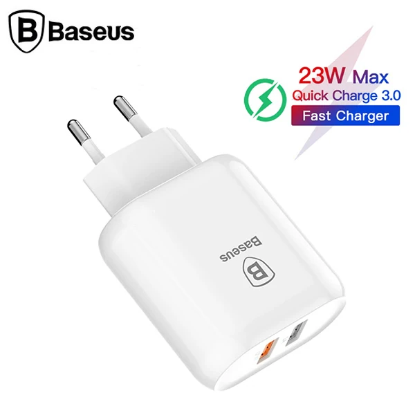 Baseus Bojure Series Dual-USB QC 3.0 18W Hızlı Şarj Aleti Başlık 1 Baseus Bojure Series Dual-USB QC 3.0 18W Hızlı Şarj Aleti Başlık