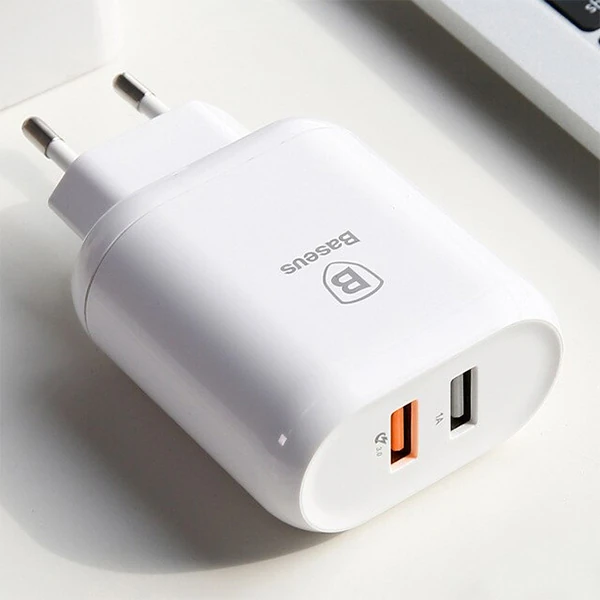 Baseus Bojure Series Dual-USB QC 3.0 18W Hızlı Şarj Aleti Başlık 2 Baseus Bojure Series Dual-USB QC 3.0 18W Hızlı Şarj Aleti Başlık - Görsel 2