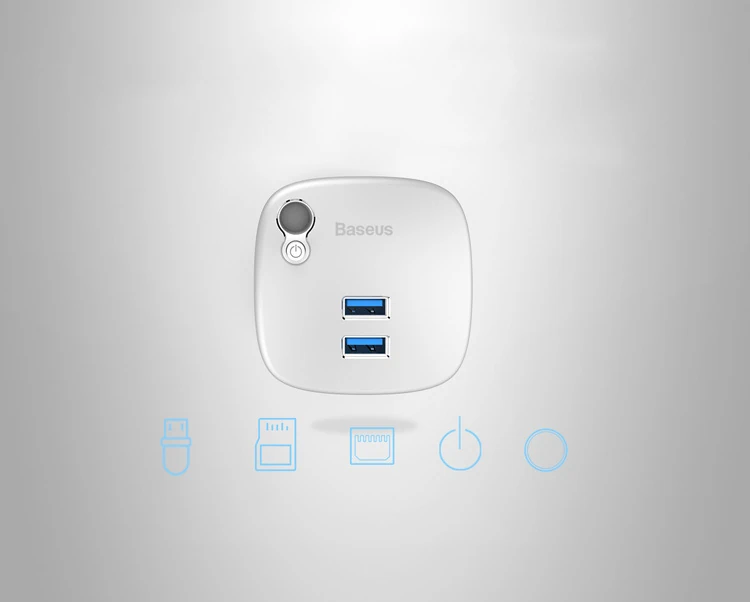 Baseus Çok Fonsiyonlu Notebook Adaptörü Hub Dual USB 3.0 RJ45 TF/SD 4 Baseus Çok Fonsiyonlu Notebook Adaptörü Hub Dual USB 3.0 RJ45 TF/SD - Görsel 4