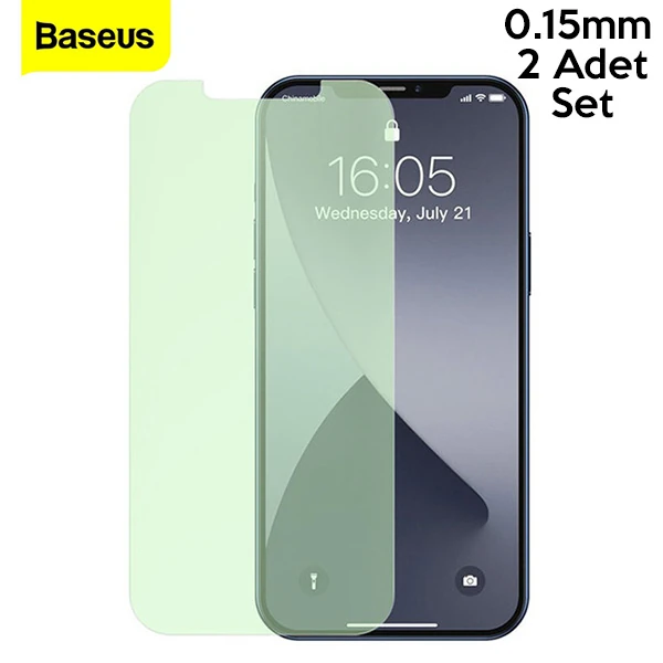 BASEUS İPhone 12 Mini 0.15mm Full Tempered Cam Ekran Koruyucu 2Set Anti-Bluelight 3 BASEUS İPhone 12 Mini 0.15mm Full Tempered Cam Ekran Koruyucu 2Set Anti-Bluelight - Görsel 3