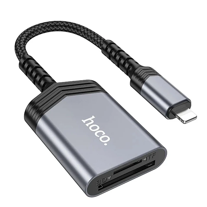 Hoco UA25 2-in-1 İPhone Lightning Kart Okuyucu 1 Hoco UA25 2-in-1 İPhone Lightning Kart Okuyucu