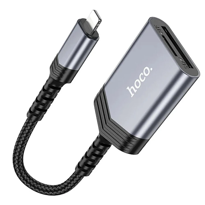 Hoco UA25 2-in-1 İPhone Lightning Kart Okuyucu 4 Hoco UA25 2-in-1 İPhone Lightning Kart Okuyucu - Görsel 4