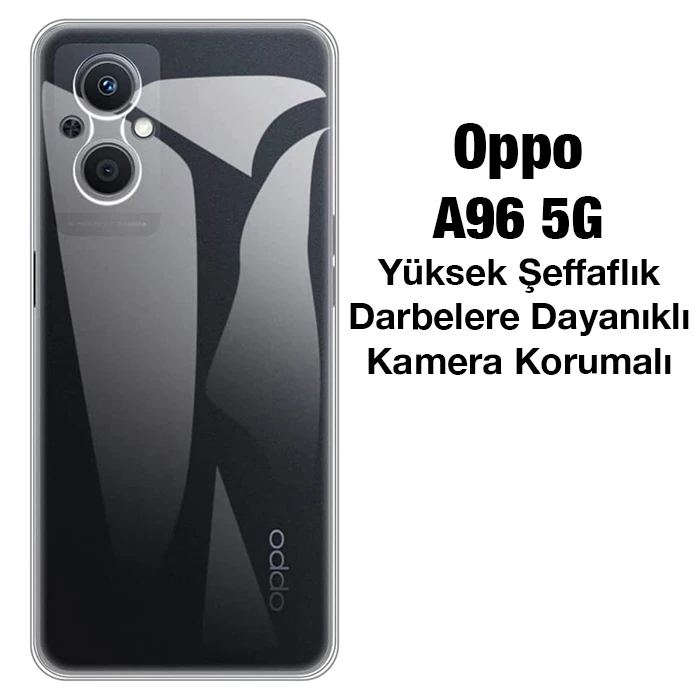 Ally OPPO A96 5G Kılıf Kamera Korumalı Ultra İnce Şeffaf Silikon Kılıf 2 Ally OPPO A96 5G Kılıf Kamera Korumalı Ultra İnce Şeffaf Silikon Kılıf - Görsel 2
