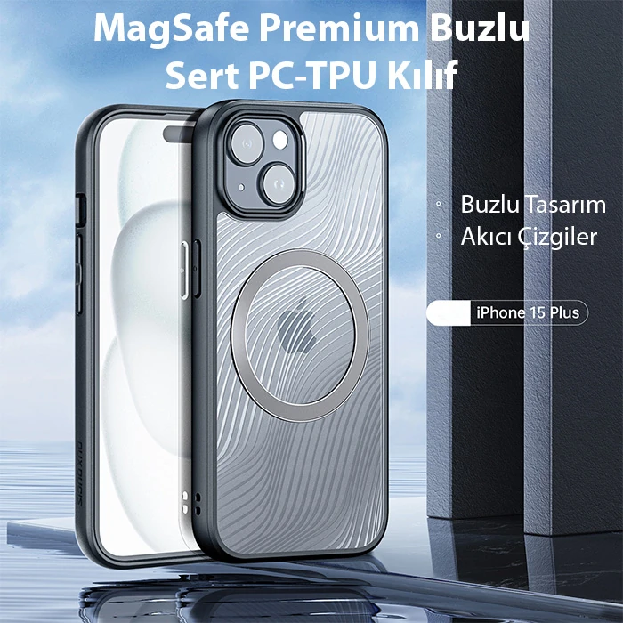 Dux Ducis iPhone 15 Plus Aimo Series MagSafe Premium Buzlu Sert PC-TPU Kılıf 2 Dux Ducis iPhone 15 Plus Aimo Series MagSafe Premium Buzlu Sert PC-TPU Kılıf - Görsel 2