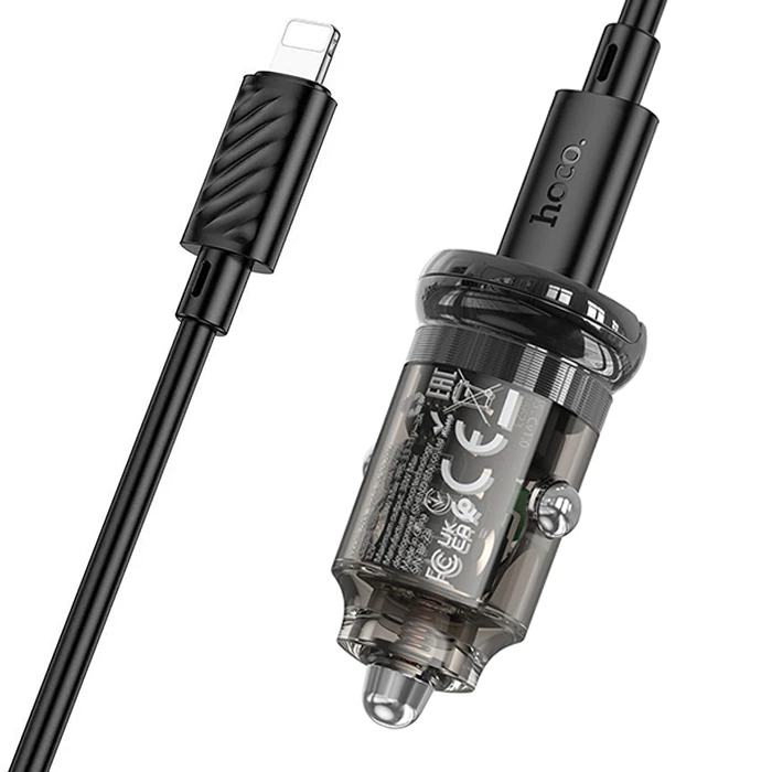 HOCO Z53 Sight Single PD30W Type-C Girişli Araç Çakmaklık Hızlı Şarj Aleti + Type-C to iPhone Lightn 4 HOCO Z53 Sight Single PD30W Type-C Girişli Araç Çakmaklık Hızlı Şarj Aleti + Type-C to iPhone Lightn - Görsel 4