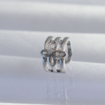 Pirinç Gümüş Renk Yonca Earcuff Küpe 5886